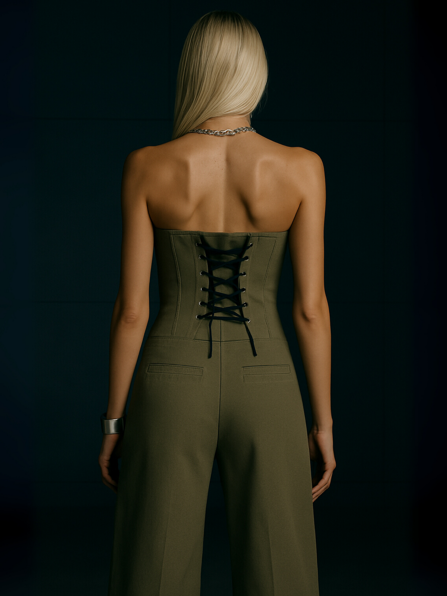 Olive Luxe Corset Jumpsuit