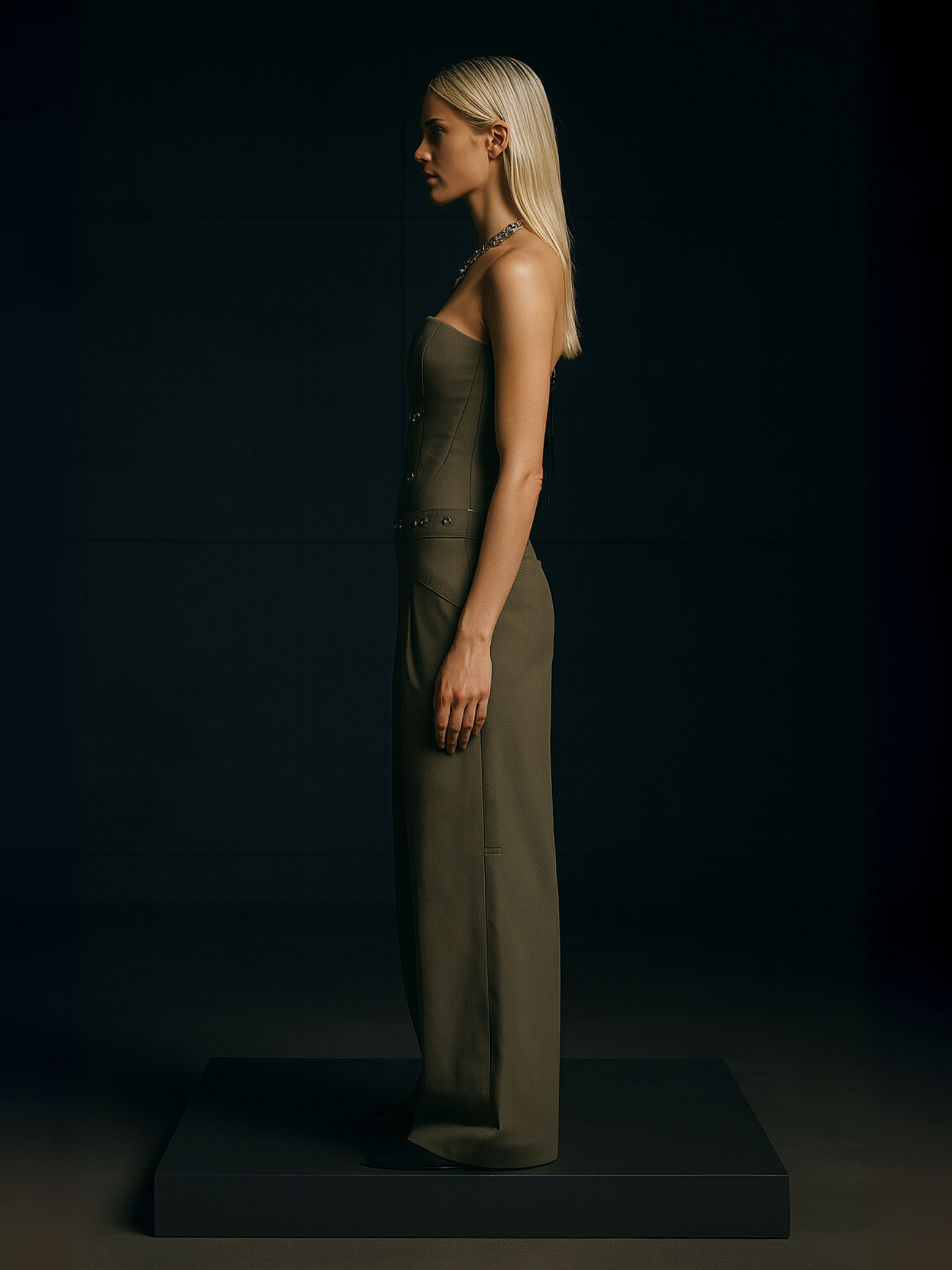 Olive Luxe Corset Jumpsuit