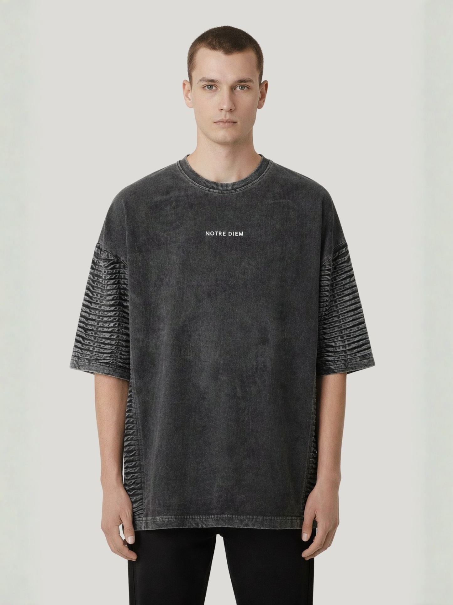 Pleated Tee - Gray