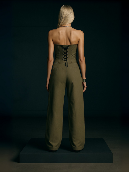 Olive Luxe Corset Jumpsuit