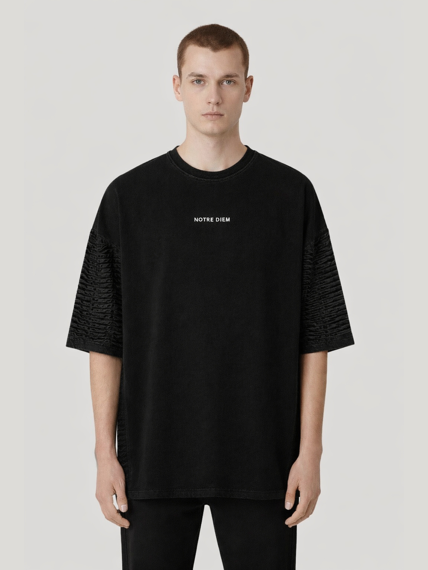 Pleated Tee - Black