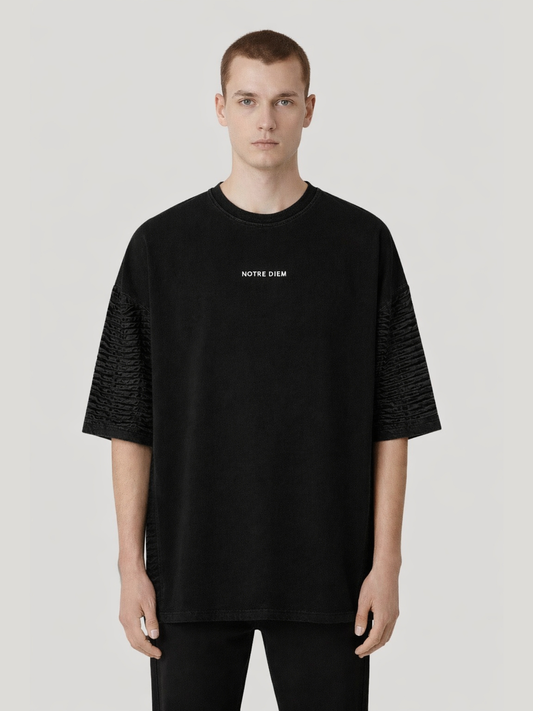 Pleated Tee - Black