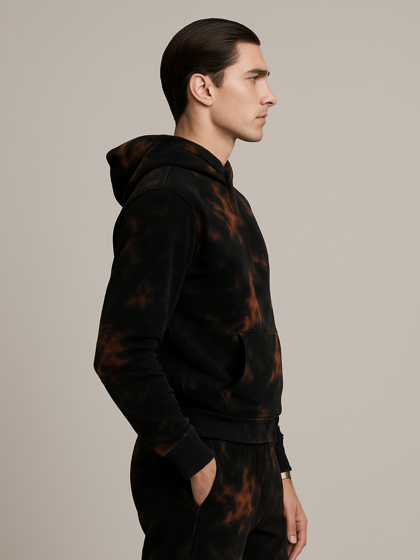 Obsidian tie and dye cordset