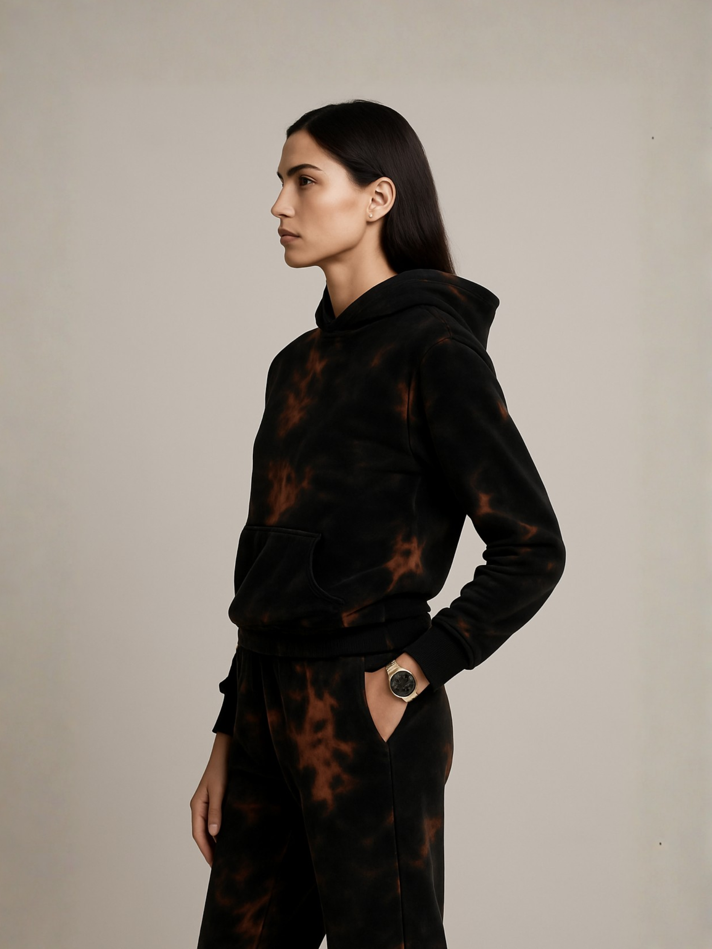 Obsidian tie and dye cordset